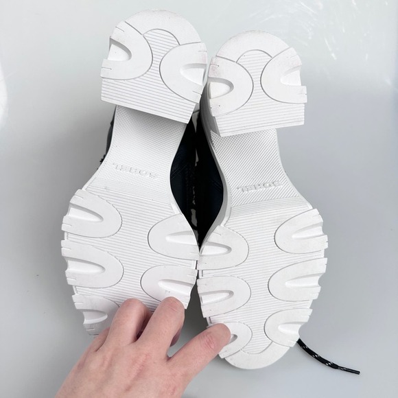 NEW SOREL Brex Leather & Faux Shearling Block Heel Lace-Up Bootie US 8.5 - Picture 12 of 15